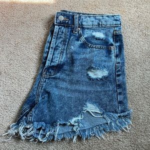 Distressed Acid wash High Waisted Wild Fable Shorts